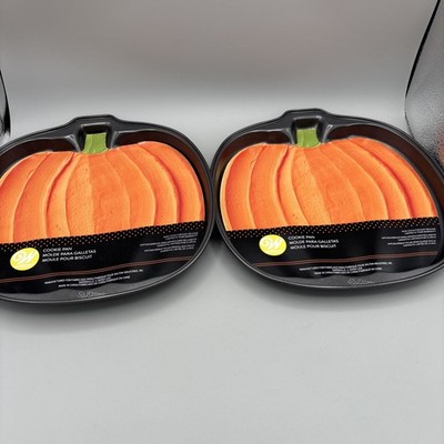 Lot of 2 Wilton Pumpkin Cookie Pans NEW 2105-0-0115