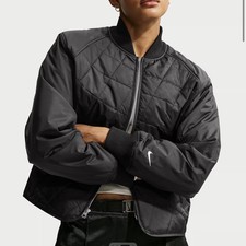 Nike Sportswear Loose fit Quilted woman black jacket S Brand New 155