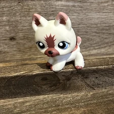 Littlest Pet Shop White German Shepherd #1421 With Blue Eyes Authentic