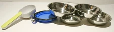 Stainless Steel Dog Cat Bowls Collapsible Silicone Bowl Food Scoop 12oz