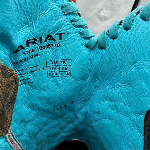 ARIAT QUINCY COLLECTION LIMITED EDITION BRONCO BILLIE LEATHER BOOTS WOMEN"S 7B - Picture 12 of 14
