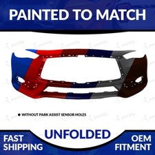 New Painted Unfolded Front Bumper W/o Snsr Hole For 2017-2022 Infiniti Q60 Coupe