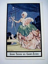 Ravissant programme théâtre parisien vintage avec magnifique estampe en couleur de "Leo Fontan" *