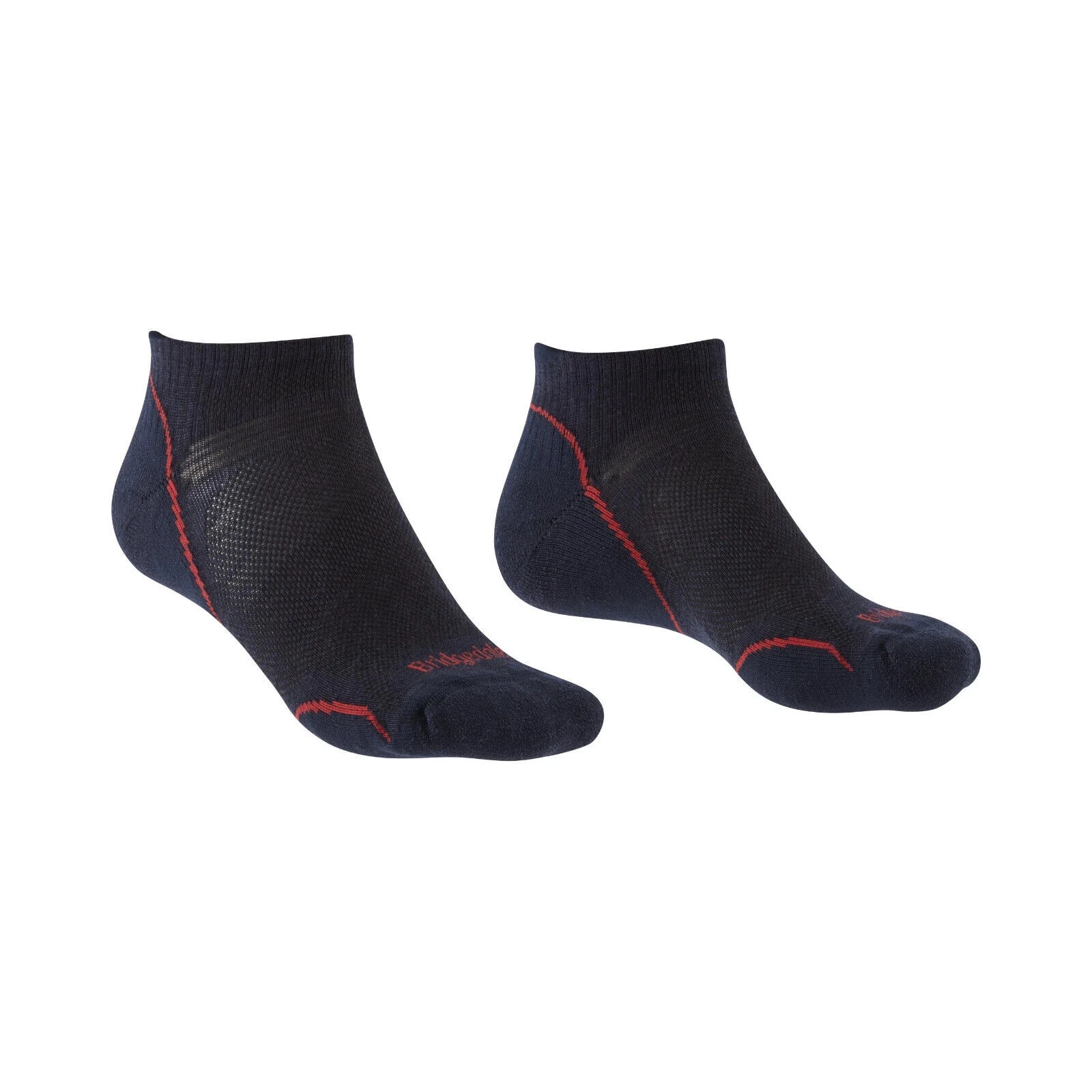 Bridgedale Men's Ultra Light T2 Merino Performance Low Cut Socks Navy/Red NEW