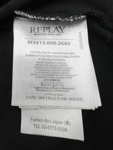 Replay Round Neck Black Women's T-Shirt Size S - Picture 6 of 10