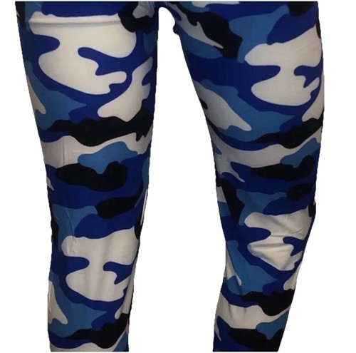 Leggings Bijorca Azul Camuflados Talla Única Se Ajusta a “La Más” OSFM - Imagen 7 de 7
