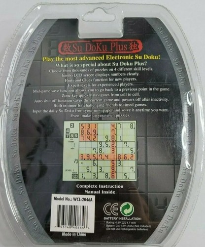 SUDOKU PLUS Juego Electrónico NUEVO SELLADO Portátil Su Doku 2500 Rompecabezas Únicos - Imagen 2 de 3