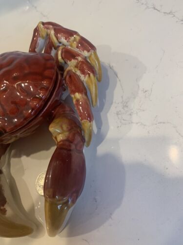 Bernard Palissy Style Sea Crab Sulpture W/ Lid Original Tag! - Picture 2 of 24