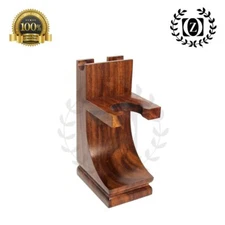 ZEVA Brand New Classic Wooden Stand for Razor and Brush Walnut Finish
