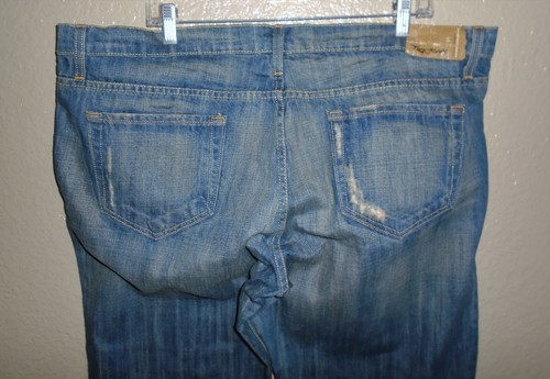 JEANS TRUCK DENIM MADE IN USA 100% COTONE DISTRUTTO EFFETTO INVECCHIATO DONNA 21 NUOVO CON ETICHETTE - Foto 9 di 11