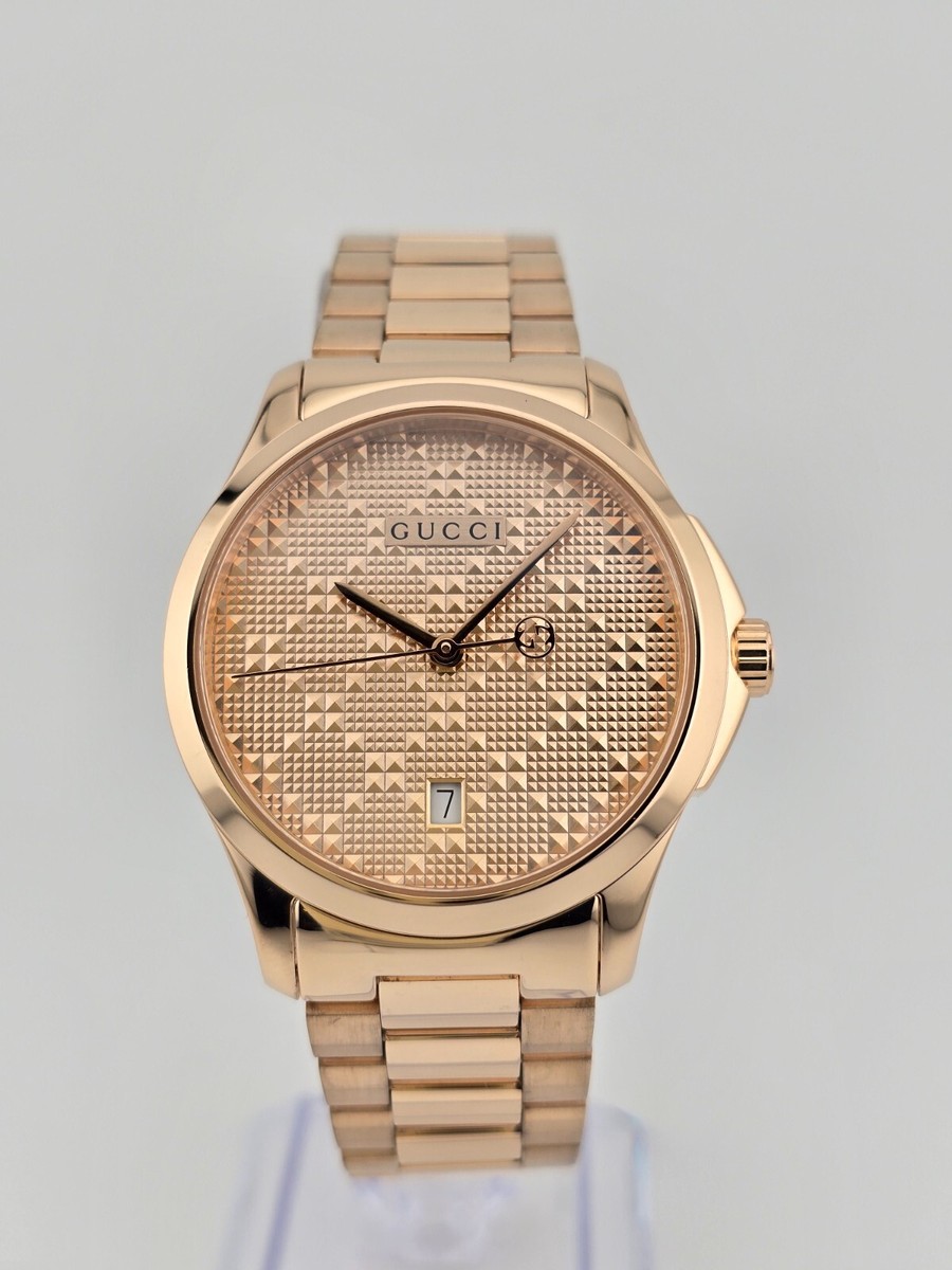 Gucci Men's G-Timeless Rose Gold Stainless Steel Watch - YA126482
