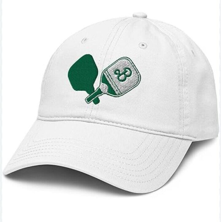 Pickleball Cap NEW White Buckle Strapback Hat Embroidery Barbie Ace Dill Dink