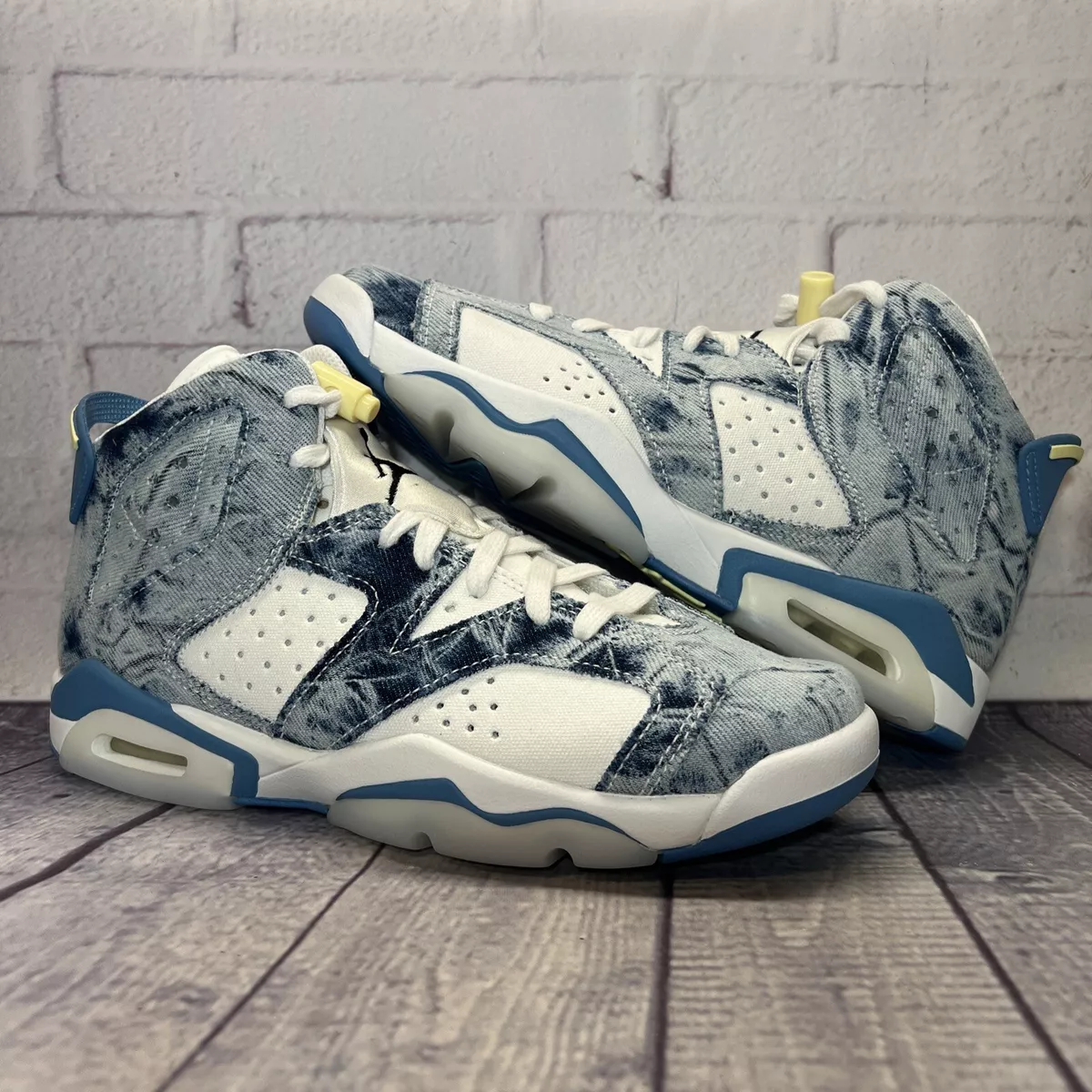 Nike Air Jordan 6 Retro GS Acid Wash Denim Shoes DM9045-100 GS Youth Size 6  NEW