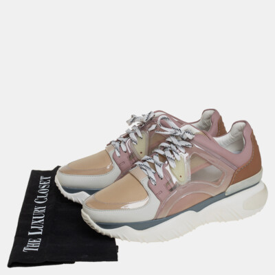 Fendi Multicolor Mesh And Leather Chunky Low Top Sneakers Fendi Multicolor Mesh And Leather Chunky Low Top Sneakers