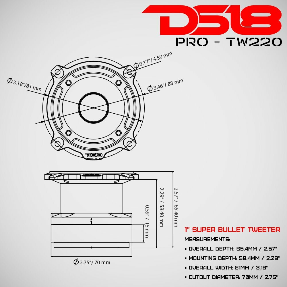 おーーーー@2点2400円均一 DS18 PRO-TW220 Super Bullet Tweeter 350 W 4 ohm Pro Car Audio Loud