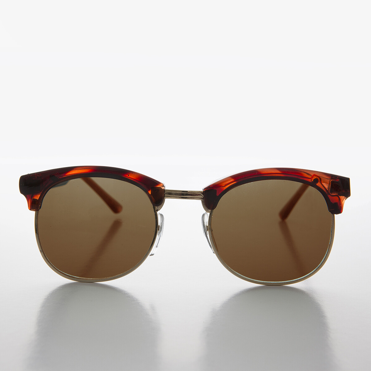 Classic Brown Tortoise Half Frame Vintage Sunglass with 