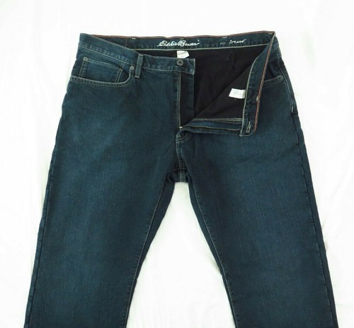 40 W x 32 L EDDIE BAUER Men's Fleece Lined Jeans Straight Fit DK Heritage - Picture 3 of 12