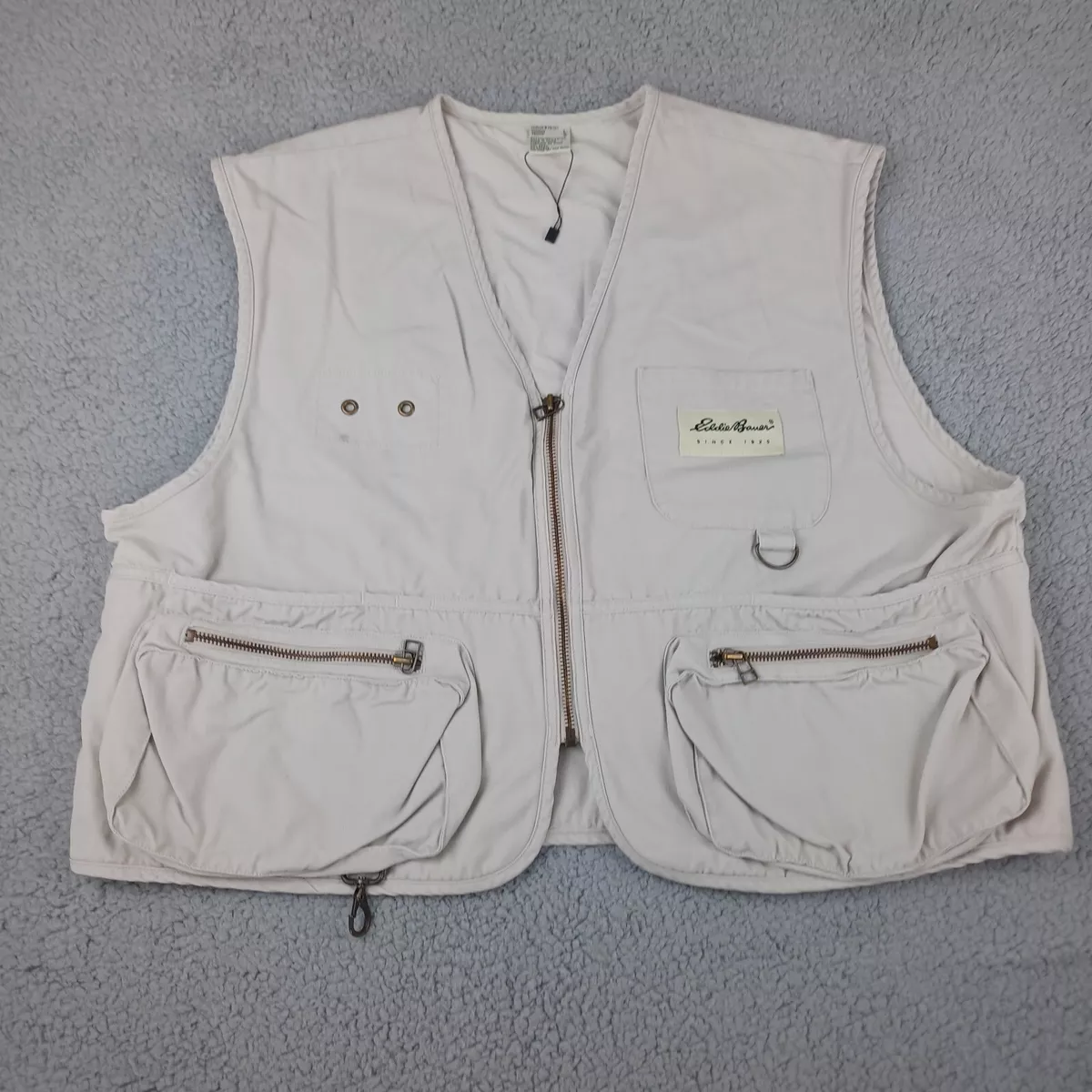 Eddie Bauer Vintage Women' Utility Cargo Hunting Fishing Vest Size Large  Beige