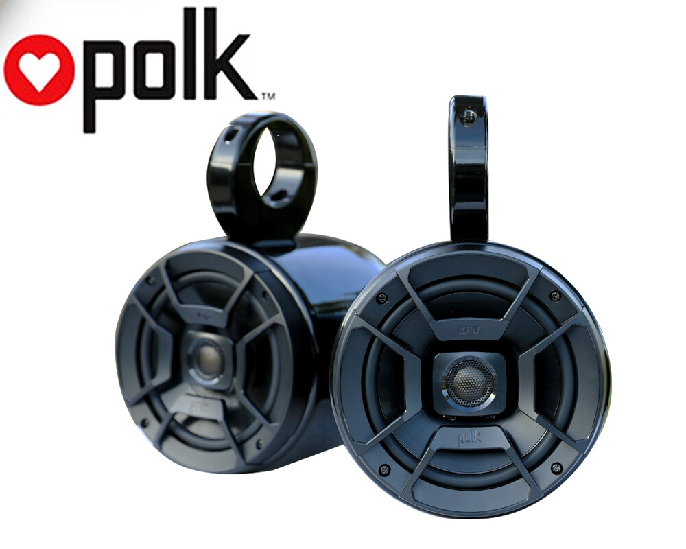 Pair of UV Resist Black Coated Wakeboard Speaker Polk DB652 