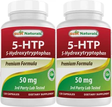 2 Pack Best Naturals 5-HTP 50 mg 120 Capsules