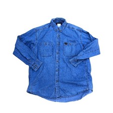 Vintage RIGGS WORKWEAR BY WRANGLER Denim Shirt Men's XL Long Sleeve Box Fit