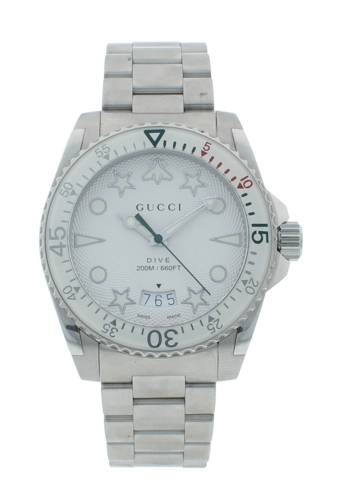 Orologio Uomo Gucci Dive 40mm Quadrante Argento Acciaio Inox YA136336