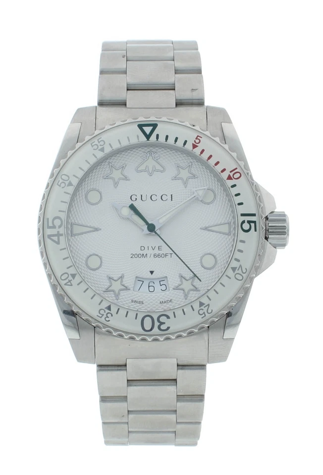 Gucci Dive 40mm Silver Dial Stainless Steel Men's Watch YA136336