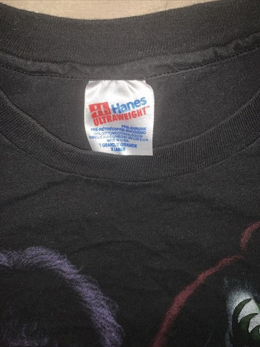 Camiseta negra de colección rara 1991 KISS Faces puntada única talla XL Hanes - Imagen 3 de 6