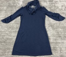 Sophie Max Dress Womens Small Blue Pockets Roll Tab Sleeves Casual