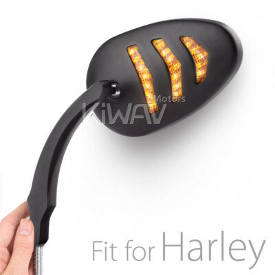 Black Mirror arrow Turn Signal amber LED for Harley Softail Cross Bones Chopper
