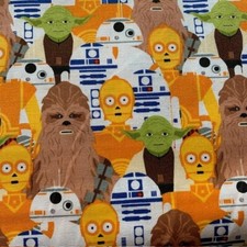 Star Wars Cotton Fabric BB-8, Yoda, R2D2, C3P0, Chewbacca Fat Quarter - Quilting