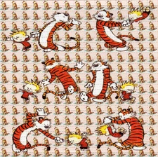 CALVIN & HOBBES Dance BLOTTER ART perforated paper sheet psychedelic art