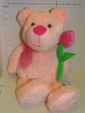 Dan Dee Pink Bear Plush Rose Valentine's Day 16" Soft 2013