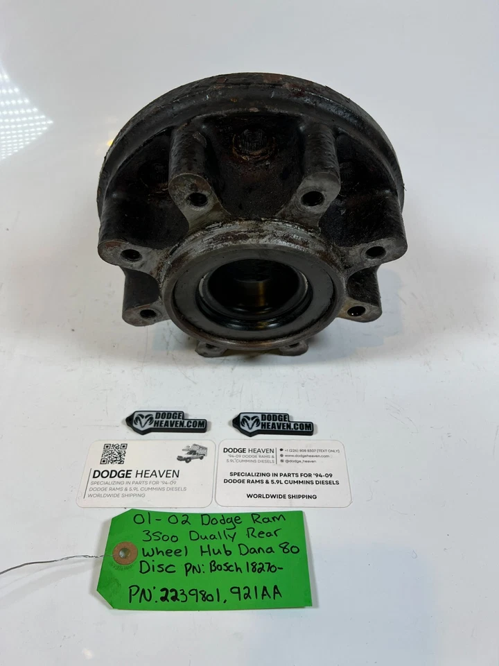 Doble buje de rueda trasera Dana 80 disco 2239801 OEM 2001-2002 Dodge Ram 3500 2001-2002 Foto 3 de 4