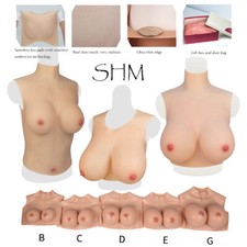 Realistic Silicone Breast Forms Breast Plate Fake Boobs B-H Cup For Crossdresser