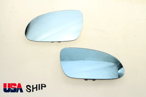Aspherical Blue Tinted Heat Mirror Glass FOR VW GTI GOLF JETTA MK5 PASSAT B6 L+R