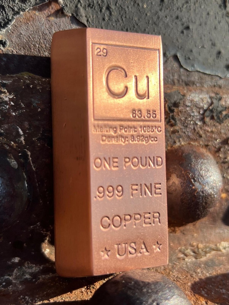 1 Pound lb Copper Bar-16 oz Trapezoid Copper Bullion/.999 Element