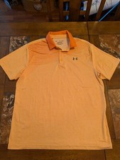 Under Armour Shirt Mens Size XL Orange The Playoff Polo - Golf Pickleball Sports