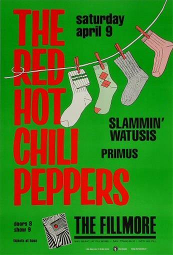 Red Hot Chili Peppers Poster Fillmore April 9 The RHCP Primus | eBay