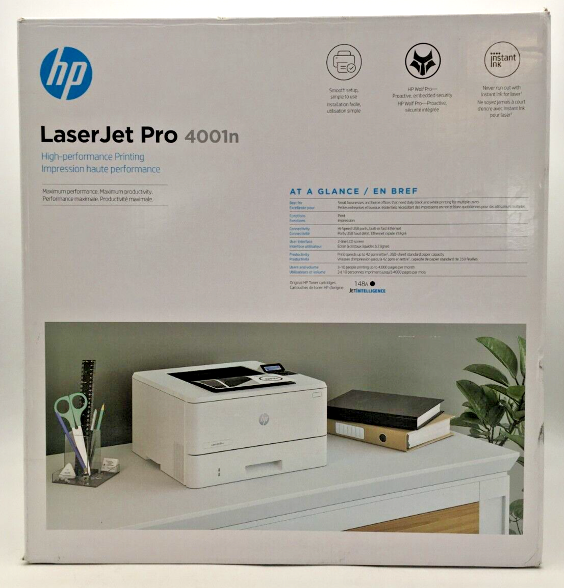 HP LaserJet Pro 4001n Laser Printer, Black And White eBay