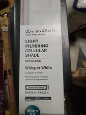 WhisperWhite Cordless Light Fi Cellular Shade 35" x 48" Motorization Compatible 