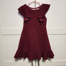 ZENZI Girls SMALL MAROON Dress with Sparkles