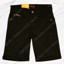 New Rocawear Boys Straight Fit Knee-Long Jean Shorts, Stretch Denim Bermuda, BLK