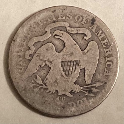 1877 CC Seated Liberty Quarter 25 Cents cd - - 第 2/2 張圖片