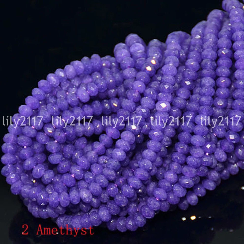 Cuentas sueltas de ábaco rondelle multicolor de piedras preciosas naturales facetadas de 2x4 mm 15"" Foto 4 de 4