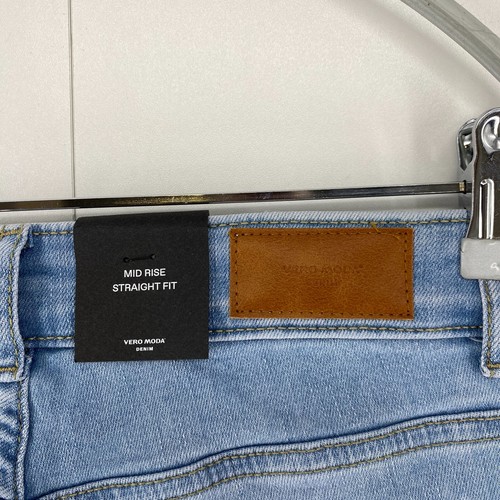 VERO MODA DAF Mujer Azul Talle Medio Corte Recto Regular Vaqueros Talla W28 L34 - Imagen 5 de 13
