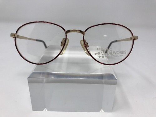 The Basic Metalworks Collection Eyeglasses 53 48-18-120 Red Gold Oval R607