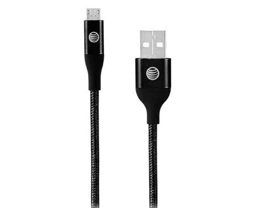 AT&T Charge-Sync Braided Cable For Android Micro-USB Black 4Ft. - Picture 3 of 4