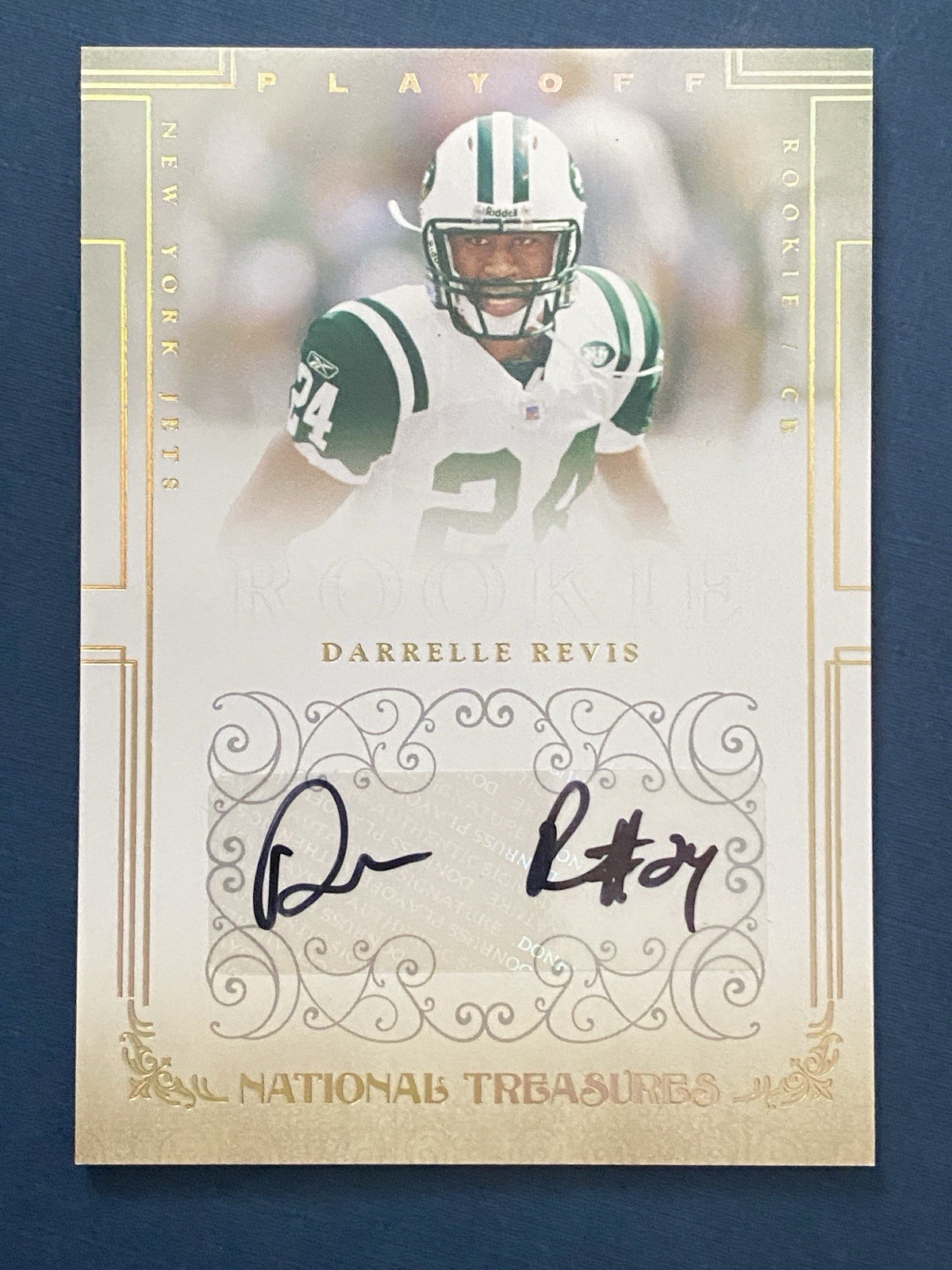 Darrelle Revis Playoff National Treasures #135 Autograph Gold