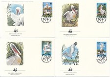 [53612] Romania 1984 Birds oiseaux WWF FDC Dalmatian pelican 4 covers MNH